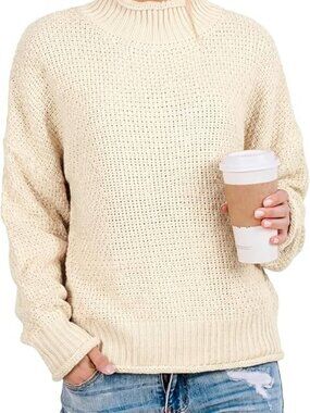 Dokotoo Womens Sweaters Turtleneck Cable Knit Chunky Pullover Fall Outfits